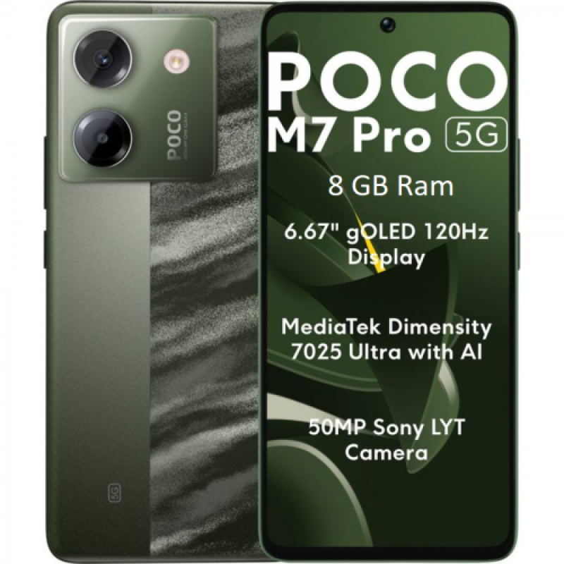 Xiaomi Poco M7 Pro 8GB Ram 256GB Green 5G Dual Sim- EU